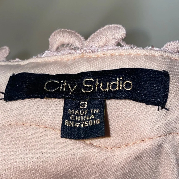 City Studio Pink Glitter 2Pc Crop Top & Skirt - Picture 4 of 5